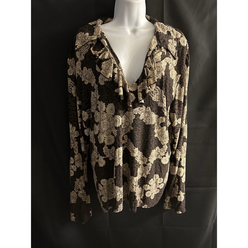 1X New York City Design Co. Ruffle Collar Top #1445*10